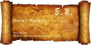 Berei Margit névjegykártya